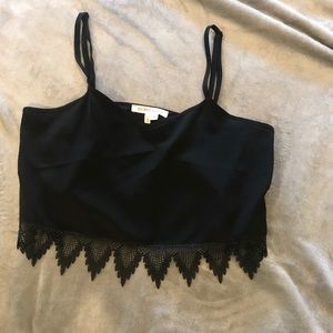 BCBG Black Cropped Tank Blouse